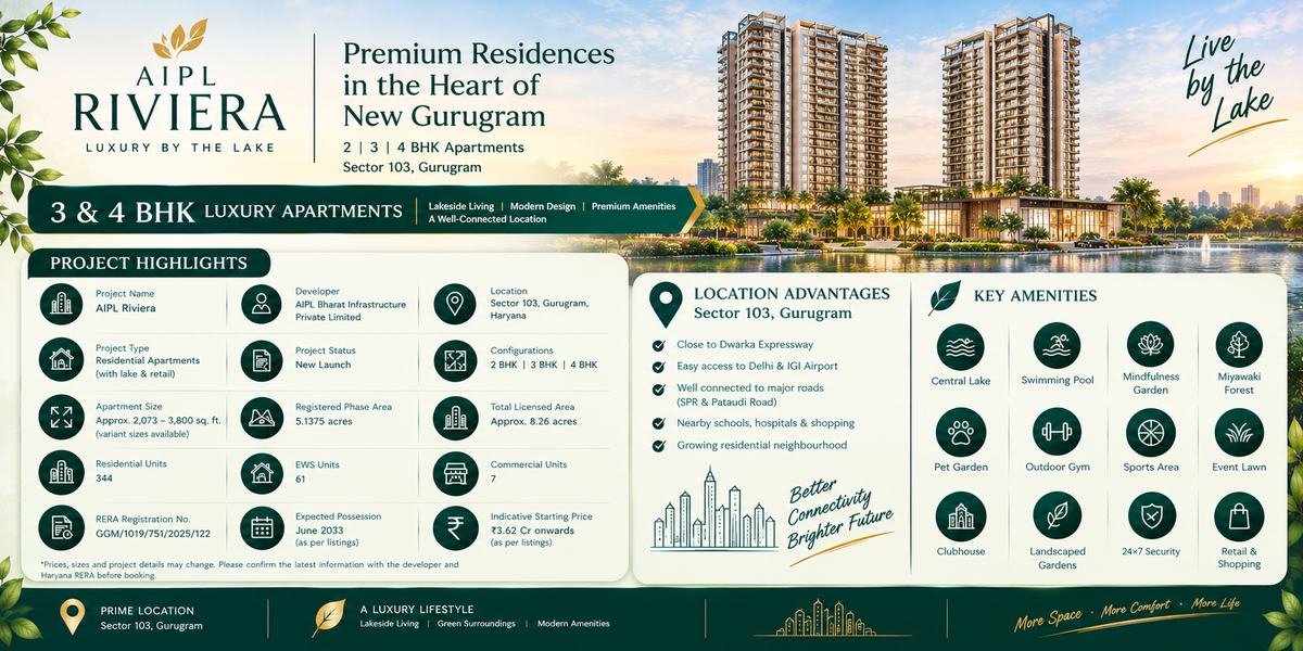 AIPL Riviera Sector 103 Gurgaon – Modern Luxury Homes