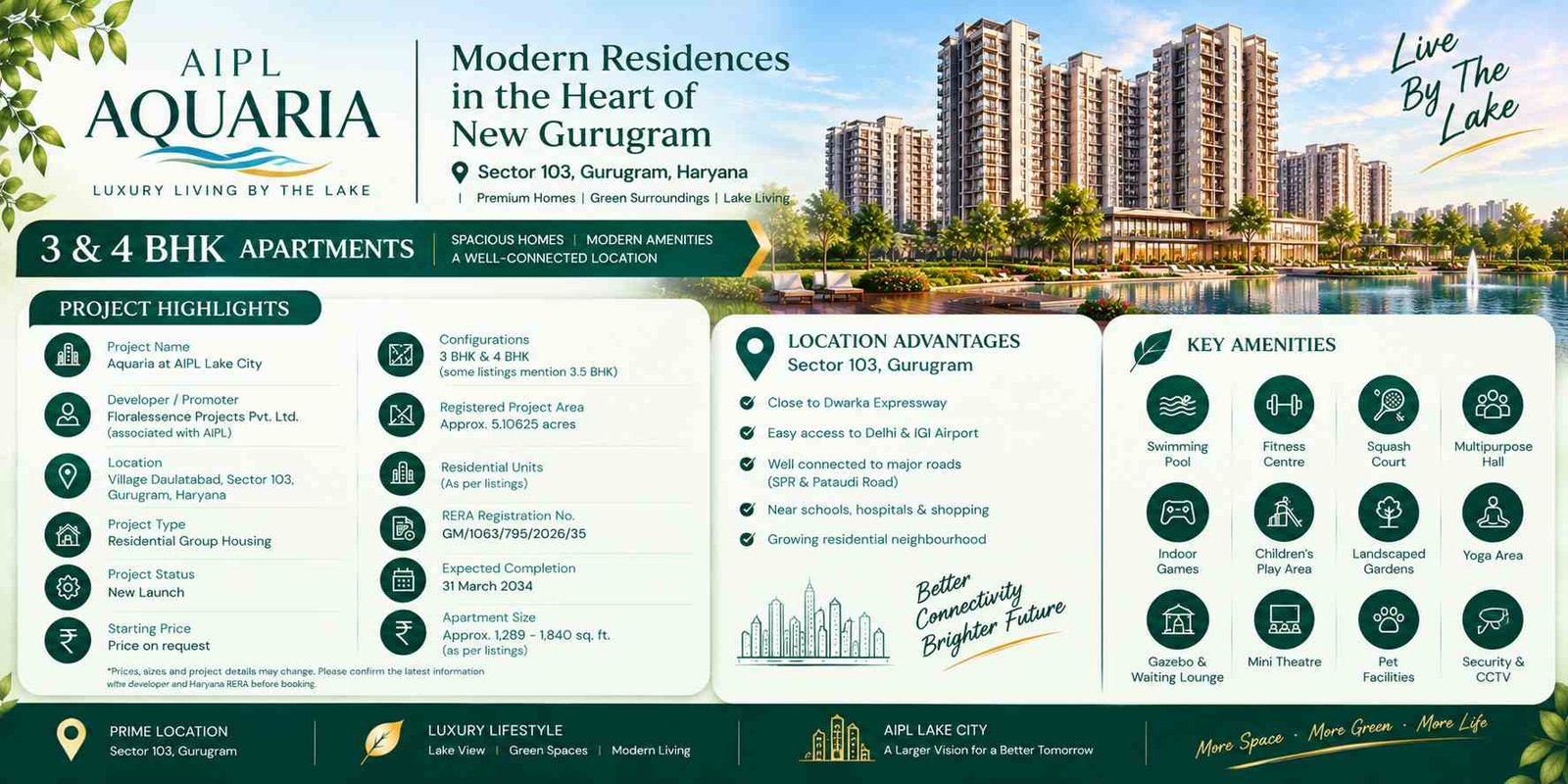 AIPL Aquaria Sector 103 Gurgaon – Modern Homes