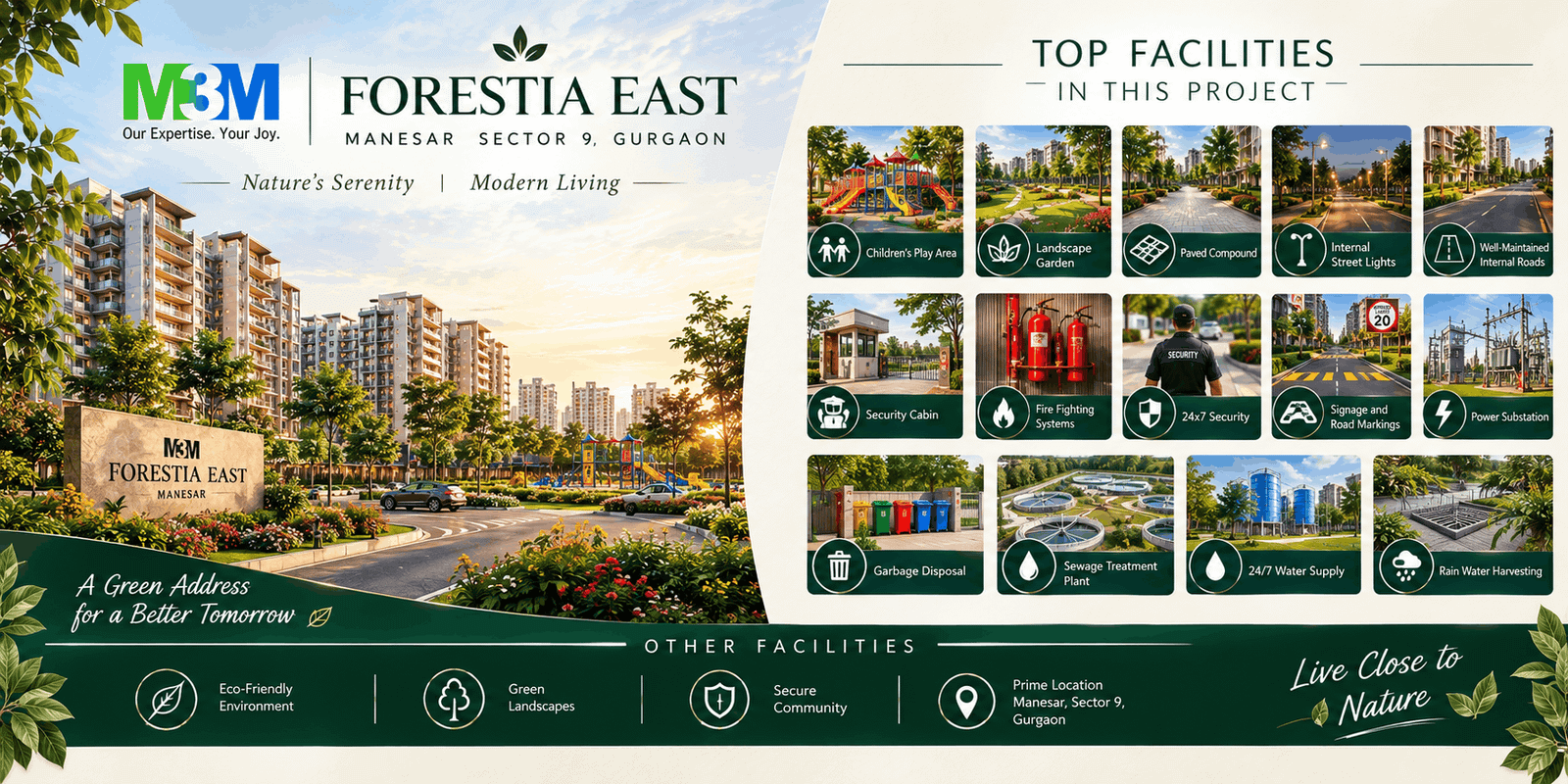 M3M Forestia East Manesar Sector 9 Gurgaon | Green Living